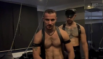 Leather boys smoke ,fucking