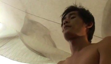 Asian twink face jizzed after anal and cocksucking duo