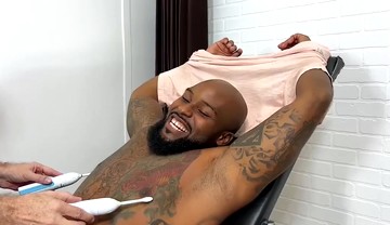 Submissive black hunk Dallas tickle tormented all over body